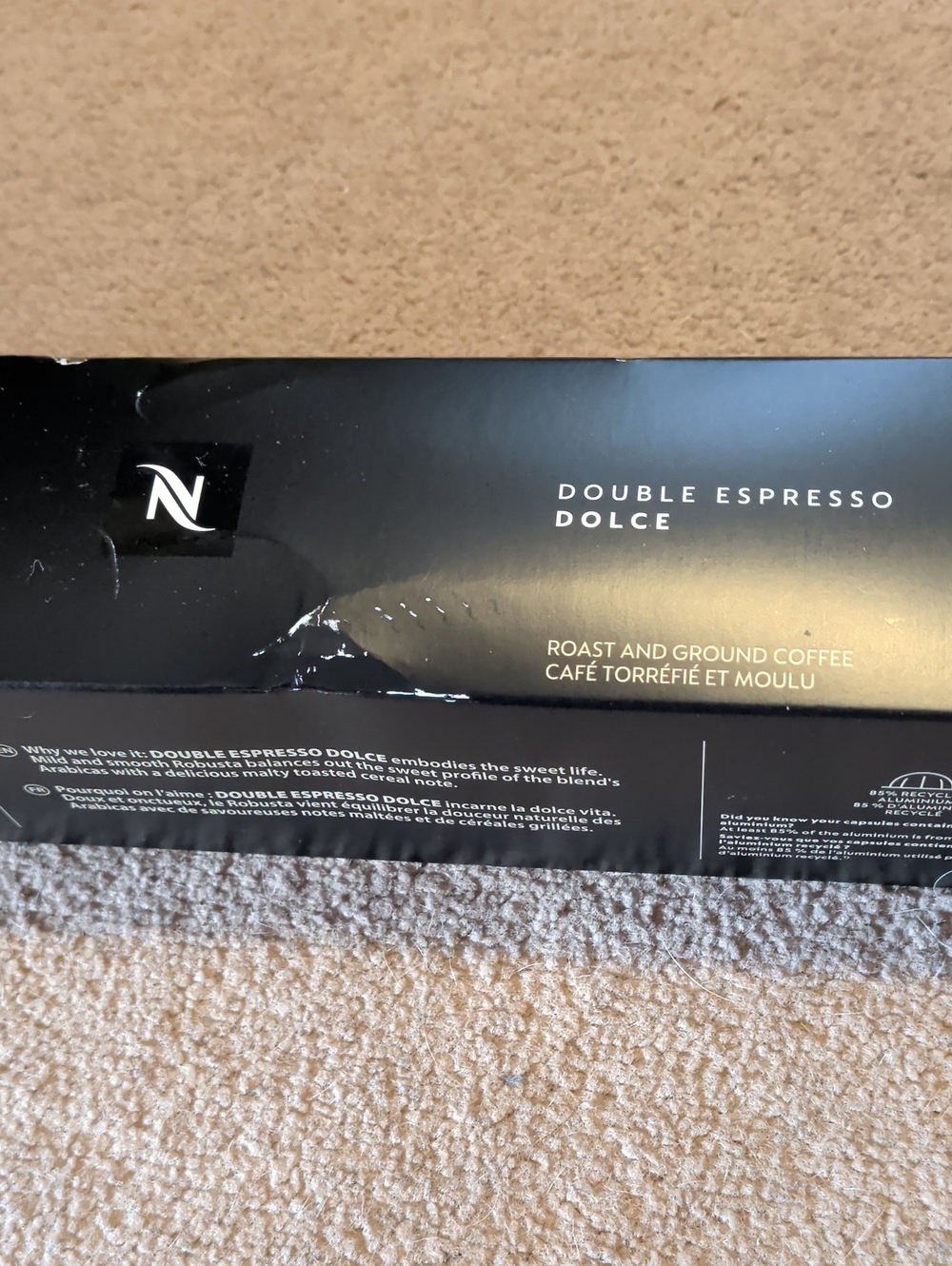 Nespresso Double Espresso Dolce Roast and Ground Coffee - Black